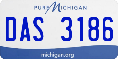 MI license plate DAS3186