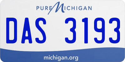MI license plate DAS3193
