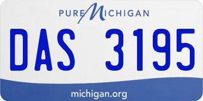MI license plate DAS3195