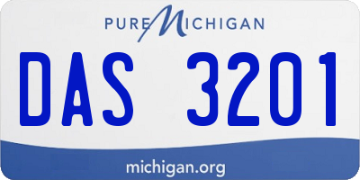 MI license plate DAS3201