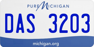 MI license plate DAS3203