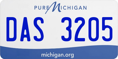 MI license plate DAS3205