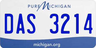 MI license plate DAS3214
