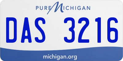 MI license plate DAS3216