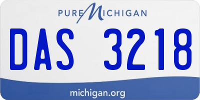 MI license plate DAS3218