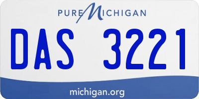 MI license plate DAS3221