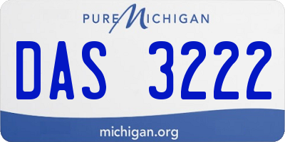 MI license plate DAS3222
