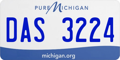 MI license plate DAS3224