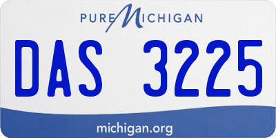 MI license plate DAS3225
