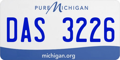 MI license plate DAS3226