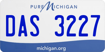 MI license plate DAS3227