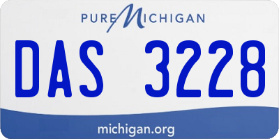 MI license plate DAS3228