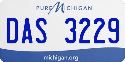 MI license plate DAS3229