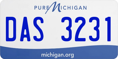 MI license plate DAS3231