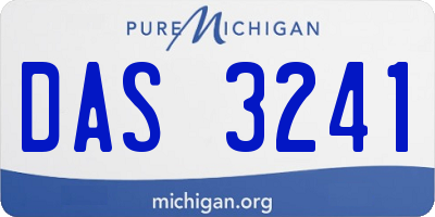 MI license plate DAS3241