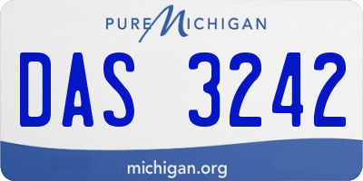 MI license plate DAS3242