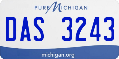 MI license plate DAS3243