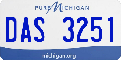 MI license plate DAS3251