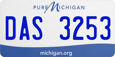MI license plate DAS3253