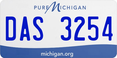 MI license plate DAS3254