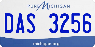MI license plate DAS3256