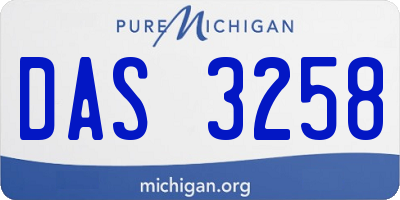 MI license plate DAS3258