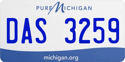 MI license plate DAS3259