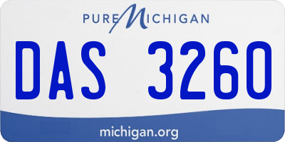 MI license plate DAS3260