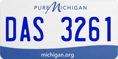 MI license plate DAS3261