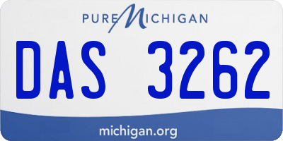 MI license plate DAS3262