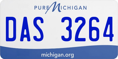 MI license plate DAS3264