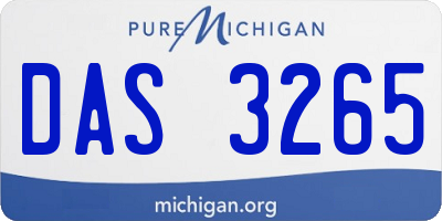 MI license plate DAS3265
