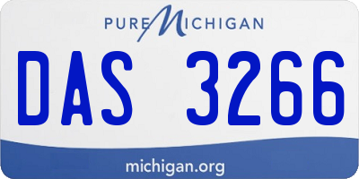 MI license plate DAS3266
