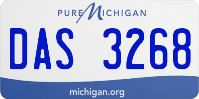 MI license plate DAS3268