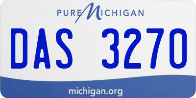 MI license plate DAS3270