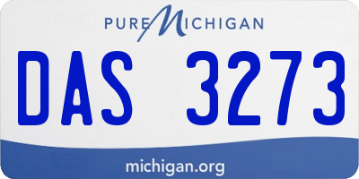 MI license plate DAS3273