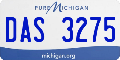 MI license plate DAS3275