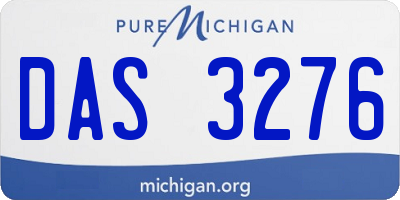MI license plate DAS3276