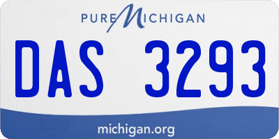 MI license plate DAS3293