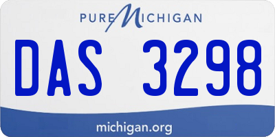 MI license plate DAS3298
