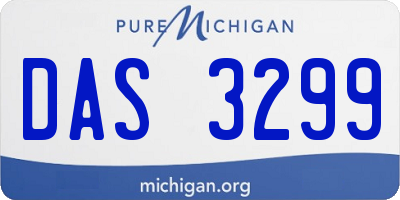 MI license plate DAS3299