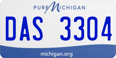 MI license plate DAS3304