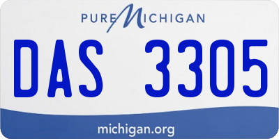 MI license plate DAS3305