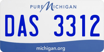 MI license plate DAS3312