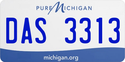 MI license plate DAS3313