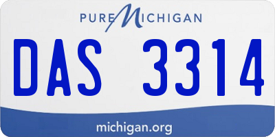 MI license plate DAS3314