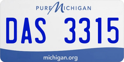 MI license plate DAS3315