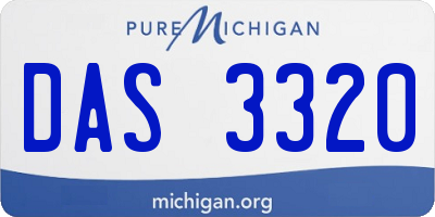 MI license plate DAS3320