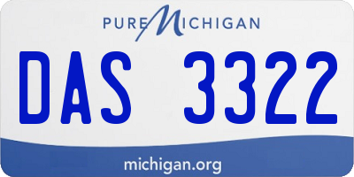 MI license plate DAS3322