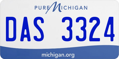 MI license plate DAS3324